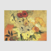 Japanese Vase, Roses, Anemones by Vincent van Gogh Tissuepapier (Voorkant)