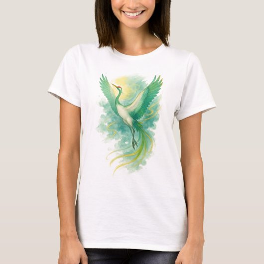 【Japanese Watercolor Phoenix T-Shirt】 T-shirt (Voorkant)