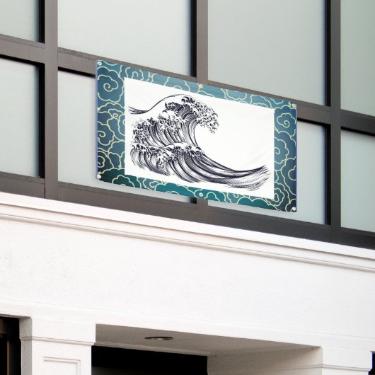 JAPANESE WAVE CLOUDS Banner (Buitenkant Gebouw)