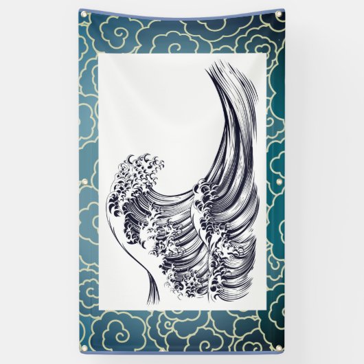 JAPANESE WAVE CLOUDS Banner (Verticaal)