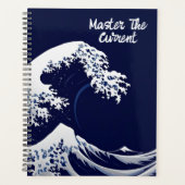 Japanese Wave in Foil | Minimalist Silver Wave Art Planner (Voorkant)