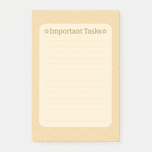Japanese Wave Pattern- Important Task Post-it® Notes (Voorkant)