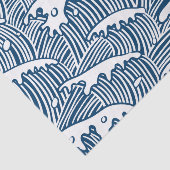 JAPANESE WAVE PATTERN IN BLUE Tissue Paper Tissuepapier (Detail)