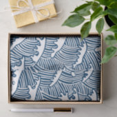 JAPANESE WAVE PATTERN IN BLUE Tissue Paper Tissuepapier (Geschenk)