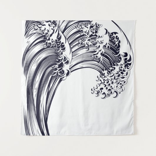 JAPANESE WAVE Tapestry Wandkleed (Voorkant (horizontaal))