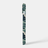 Japanese Waves Print Monogrammed iPhone 15 Case (Linkerkant)