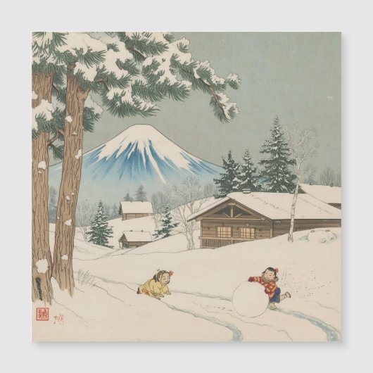 Japanese  winter  landscape - magnetic card (Voorkant)