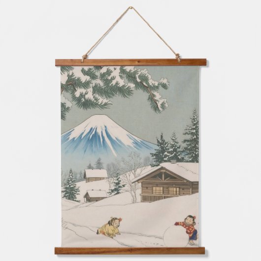 Japanese  winter  landscape -ukoy-e  style hangend wandkleed (Voorkant)