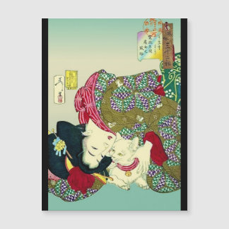 Japanese Women and Cat