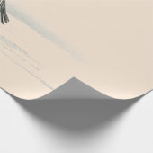 JAPANESE WOODBLOCK BIRD-AFDRUKKELIJK PEACH-verloop Cadeaupapier (Hoek)