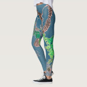 JAPANESE WOODBLOCK BIRD Leggings AFGEDRUKT (Links)