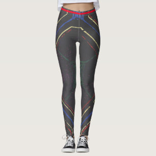 JAPANESE WOODBLOCK PATROON PRINTED LEGGINGS GRAY