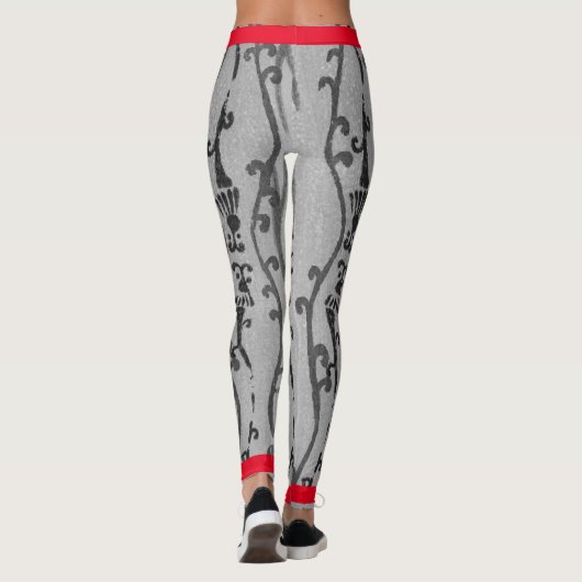 JAPANESE WOODBLOCK PATTERN AFDRUKTE LEGGINGS (Achterkant)
