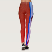 JAPANESE WOODBLOCK PATTERN AFDRUKTE LEGGINGS RED (Achterkant)