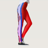 JAPANESE WOODBLOCK PATTERN AFDRUKTE LEGGINGS RED (Rechts)
