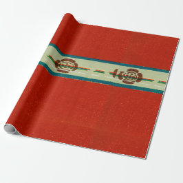 JAPANESE WOODBLOCK PATTERN RED WRAPPING PAPER CADEAUPAPIER