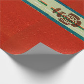 JAPANESE WOODBLOCK PATTERN RED WRAPPING PAPER CADEAUPAPIER (Hoek)