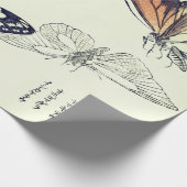 JAPANESE WOODBLOCK PRINT BUTTERFLY Wrapping Paper Cadeaupapier (Hoek)