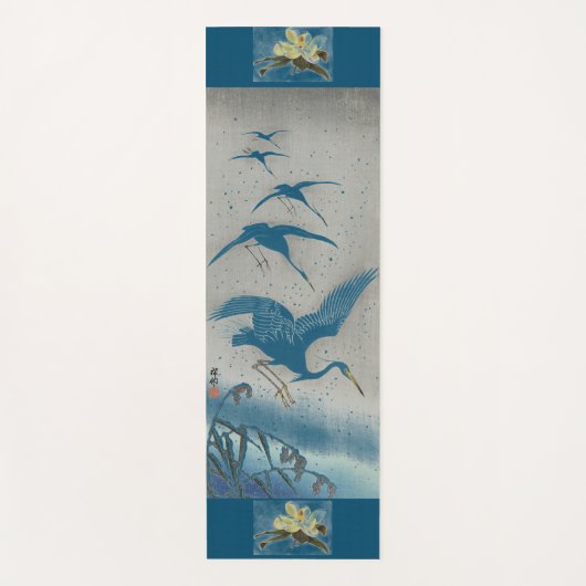 JAPANESE WOODBLOCK PRINT CRANES AS YOGA Mat (Voorkant)