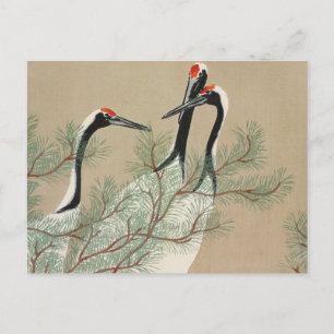 Japanese woodblock-print Cranes - Kamisaka Sekka Briefkaart