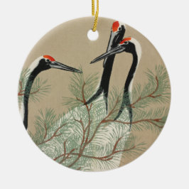 Japanese woodblock-print Cranes - Kamisaka Sekka Keramisch Ornament