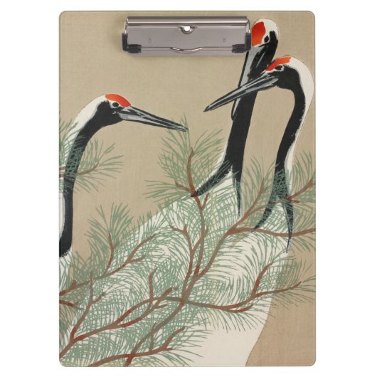 Japanese woodblock-print Cranes - Kamisaka Sekka Klembord (Voorkant)