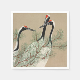 Japanese woodblock-print Cranes - Kamisaka Sekka Servet