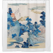 JAPANESE WOODBLOCK PRINT LANDSCAPE Shower Curtain Douchegordijn (Voorkant)