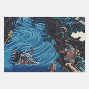 JAPANESE WOODBLOCK PRINT LANDSCAPES GIFT WRAPPING INPAKPAPIER VEL