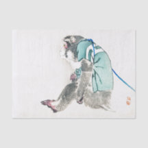 JAPANESE WOODBLOCK PRINT MONKEY TISSUE PAPIER