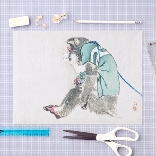 JAPANESE WOODBLOCK PRINT MONKEY TISSUE PAPIER (Craft)