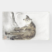 JAPANESE WOODBLOCK PRINT ROARING TIGER OP MOON SPANDOEK (Horizontaal)