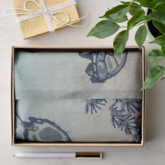 JAPANESE WOODBLOCK-TURTTEKST - Tapepapier Tissuepapier (Geschenk)