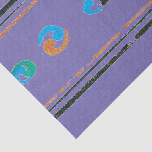 JAPANESE WOODBLOKAFDRUKKING IN PAARSE WEEFSELPAPIE TISSUEPAPIER (Detail)