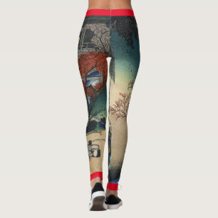 JAPANESE WOODBLOKAFDRUKKING VAN DRUKTE LEGGINGS