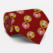 "Japanese Zen Daruma & Kanji – Never Give Up" Stropdas (Opgerold)