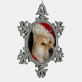 japaneses akita op kerstfeest santa - hoed tin sneeuwvlok ornament (Links)