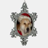 japaneses akita op kerstfeest santa - hoed tin sneeuwvlok ornament (Links)