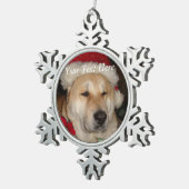 japaneses akita op kerstfeest santa - hoed tin sneeuwvlok ornament (Rechts)