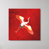 Japanner Crane Red Cherry Blossom Canvas Afdruk (Voorkant)