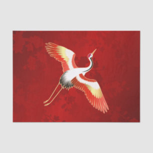 Japanner Crane Red Cherry Blossom Tissuepapier