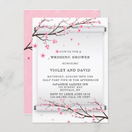 Japanner met rolCherry Blossom Tree Wedding Shower Kaart
