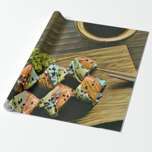 Japanner sushi cadeaupapier (Uitgerold)