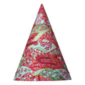 Japanner Washi Art Red Floral Origami Yuzen Feesthoedjes (Voorkant)