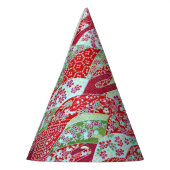 Japanner Washi Art Red Floral Origami Yuzen Feesthoedjes (Links)