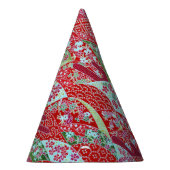Japanner Washi Art Red Floral Origami Yuzen Feesthoedjes (Rechts)
