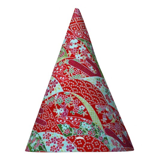 Japanner Washi Art Red Floral Origami Yuzen Feesthoedjes (Rechts)