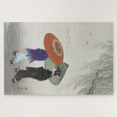 Japanners in Kimonos in de Regen Legpuzzel (Horizontaal)