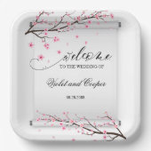 Japanners met scrollCherry Blossom Wedding Papieren Bordje (Voorkant)