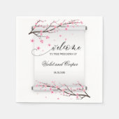Japanners met scrollCherry Blossom Wedding Servet (Voorkant)